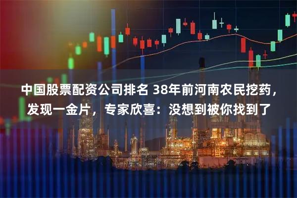 中国股票配资公司排名 38年前河南农民挖药，发现一金片，专家欣喜：没想到被你找到了
